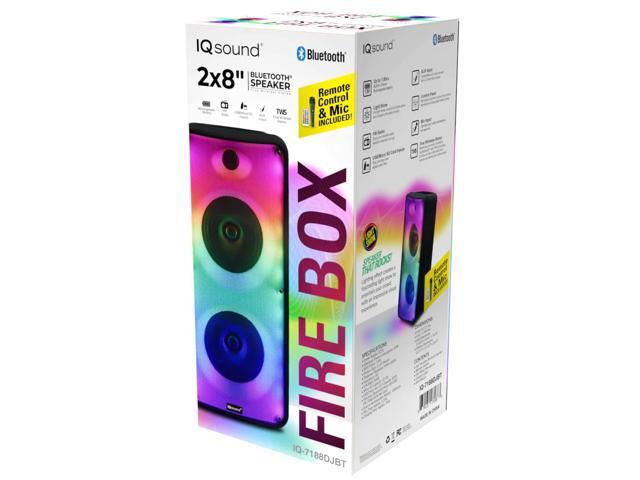 Supersonic Fire Box 2 x 8 TWS Bluetooth Speaker W/ Light Show & Microphone IQ-7188DJBT