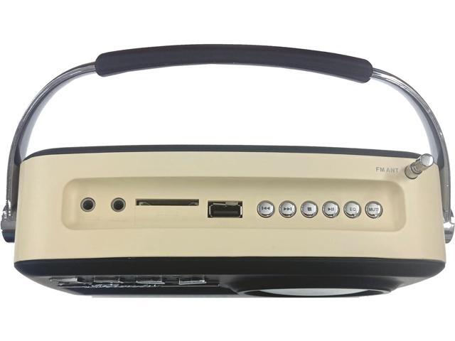 Supersonic SC-1201BT Retro Portable Bluetooth Speaker with Vintage Vibes, AM/FM Radio Black
