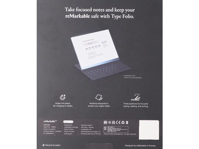reMarkable - 2 - Type Folio keyboard for your 10.3'' paper tablet - Ink Black - Black Ink - image 6