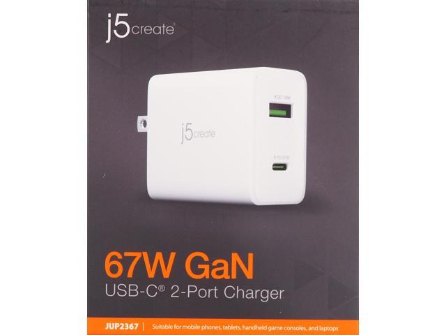 j5create - 67W GaN USB-C® 2-Port Charger - White - image 9