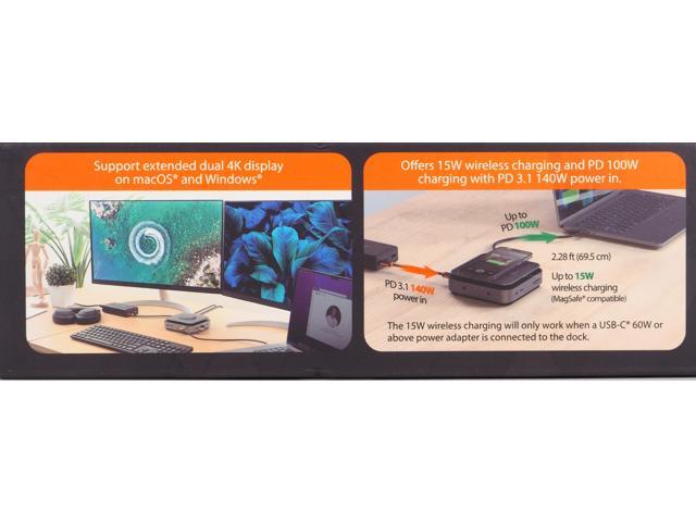 j5create - USB-C Dual 4K HDMI Docking Station with 15W Wireless Charging - Space Gray - image 4