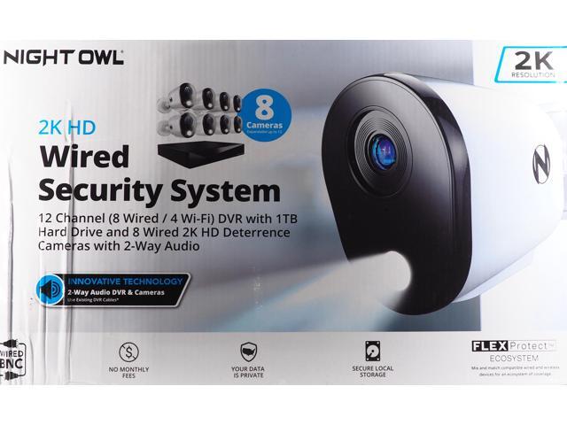 Night Owl - 12 Channel 8 Camera Wired 2K 1TB DVR Security System with 2-way Audio - White - image 7