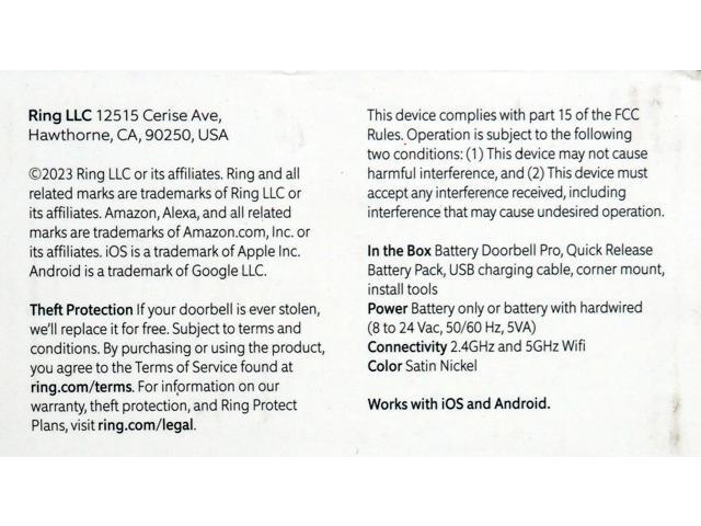 Ring - Battery Doorbell Pro Smart Wi-Fi Video Doorbell - Battery-powered with Head-to-Toe HD+ Video - Satin Nickel - image 9