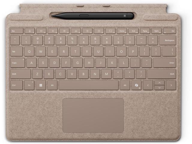 Microsoft Surface Slim Pen (2nd Edition) and Pro Keyboard for Pro (11th Edition), Pro 9, and Pro 8 Dune