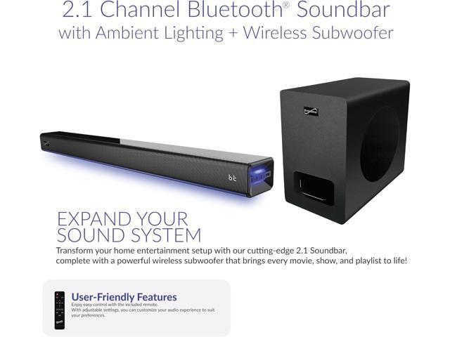 Supersonic SC-1425WSW 2.1 Bluetooth Soundbar w/ Wireless Subwoofer, HDMI ARC, FM, USB 80W