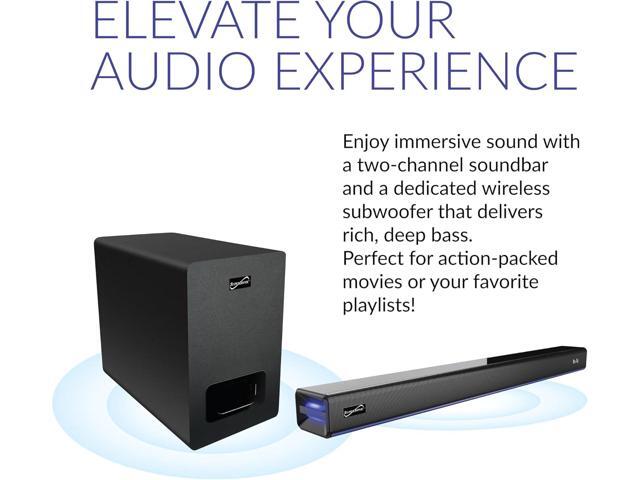 Supersonic SC-1425WSW 2.1 Bluetooth Soundbar w/ Wireless Subwoofer, HDMI ARC, FM, USB 80W