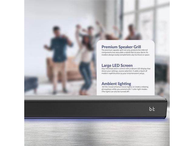 Supersonic SC-1425WSW 2.1 Bluetooth Soundbar w/ Wireless Subwoofer, HDMI ARC, FM, USB 80W