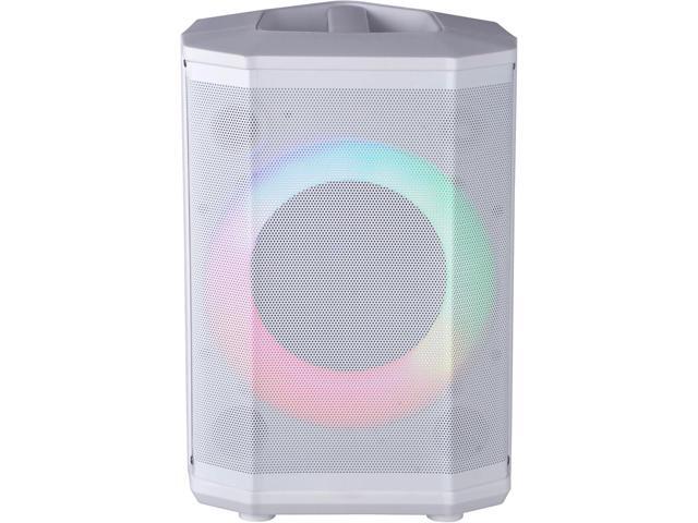 Supersonic IQ Sound IQ-6708DJBT 8 Portable Bluetooth Speaker, TWS, LED Light Show, FM Radio, Mic & Remote, White