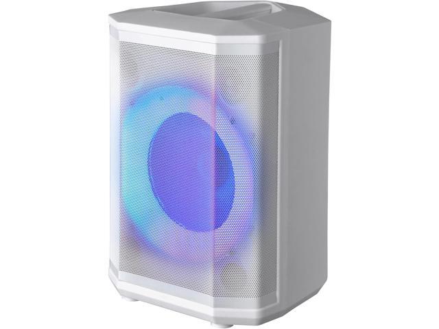 Supersonic IQ Sound IQ-6708DJBT 8 Portable Bluetooth Speaker, TWS, LED Light Show, FM Radio, Mic & Remote, White