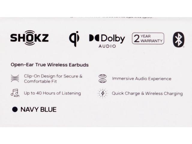 Shokz - OpenDots ONE Open-Ear Clip-On True Wireless Bluetooth Earbuds - Navy Blue - image 5