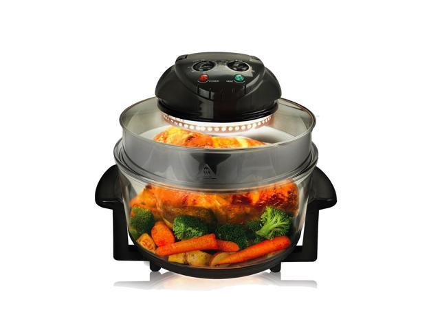 MegaChef Multipurpose Countertop Halogen Oven Air Fryer/Rotisserie/Roaster in Black
