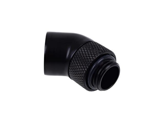 Alphacool Eiszapfen angled adaptor 45° rotatable G1/4 outer thread to G1/4 ínner thread - deep black