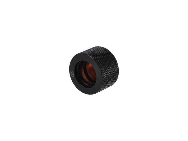 Alphacool HT 16mm HardTube compression fitting G1/4 for plexi- brass tubes (rigid or hard tubes) - knurled - deep black