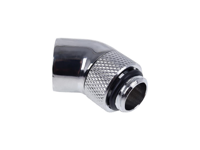 Alphacool Eiszapfen G1/4' Male to Female Extender, 45 Degree Rotary, Chrome