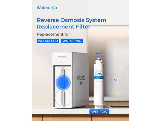 Waterdrop WD-F2-PRO Filter, [ Only ] Replacement for WD-X12-PRO & WD-X8-PRO Reverse Osmosis System, 6-month Lifetime