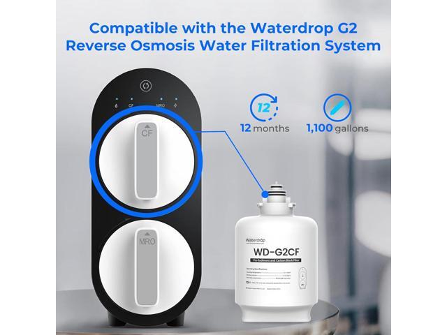 Waterdrop WD-G2CF Filter, Replacement for WD-G2-W, WD-G2-B, WD-G2P600-W Reverse Osmosis System,12-Month Lifetime