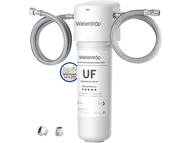 Waterdrop 10UAW-UF 0.01 m Ultra Filtration Under Sink Water Filter for BaÃ§tria Reduction, Reduces Lead, Chlorine, Bad Taste & Odor, 8K Gallons,...
