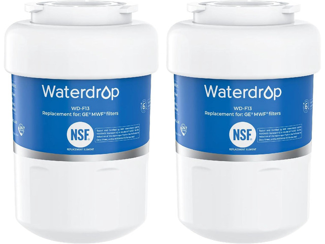 Waterdrop WD-F13 Refrigerator Water Filter, Replacement for GE MWF, SmartWater MWFP, MWFINT, MWFA, GWF, HDX FMG-1, Kenmore 9991, GSE25GSHECSS,...