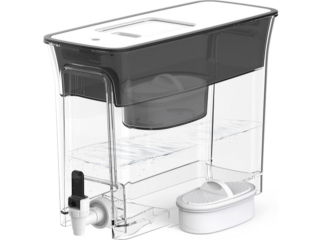 Waterdrop WFD-40L Water Filter Dispenser, 35-Cup Capacity, Black, 200-Gallon Long-Life Water Filter Pitcher, Large Capacity, Reduces Chlorine,...
