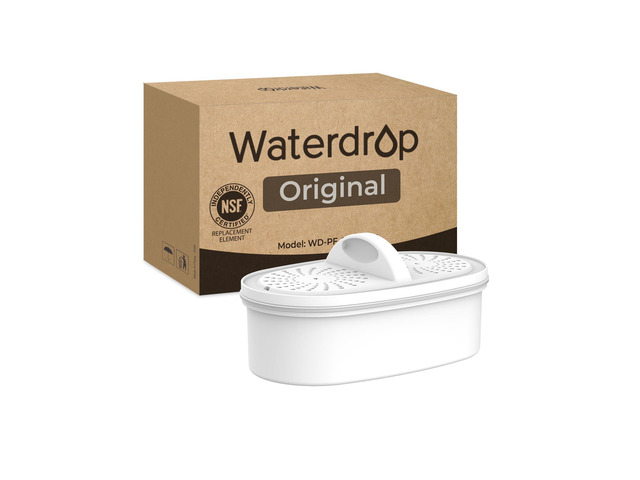 [Genuine] Waterdrop PF-01A Water Filter Replacement for Waterdrop Pitchers NSF Certified, Reduces Lead, PFAS, PFOA/PFOS, Chlorine, Last Up to 3...