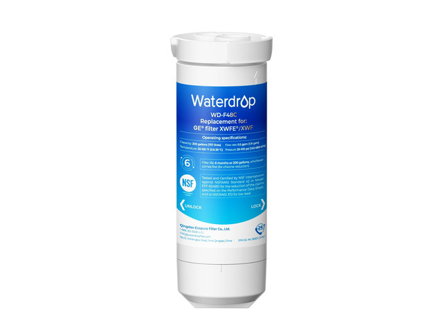 Waterdrop XWFE Water Filter, Replacement for GE XWFE, Built-in Chip