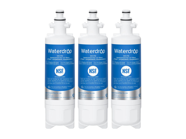 Waterdrop ADQ36006101 Water Filter, Replacement for LG LT700P, 3 Pack, Replacement for Kenmore 9690, 469690, ADQ36006102, LFXS30766S