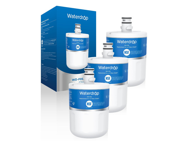 Waterdrop 5231JA2002A Refrigerator Water Filter, 3 Pack, Replacement for LGLT500P, GEN11042FR-08, ADQ72910911, ADQ72910901, Kenmore 9890,...