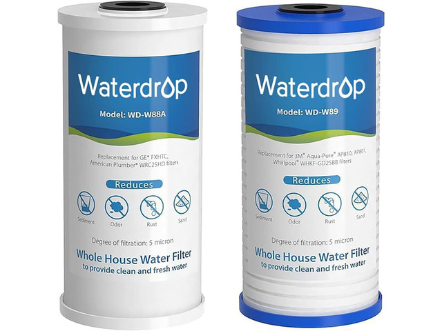Waterdrop WF10PG Whole House Water Filter for WHF21-PG 10 x 4.5 System, Replacement for GE FXHTC, GXWH40L, 3M Aqua-Pure AP810, Culligan RFC-BBSA
