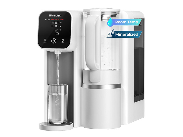 Waterdrop M6SL Mineral Reverse Osmosis Water Filter Countertop, Room-Temp,Glass Pitcher, NSF/ANSI 58 Certified, 8-Stage RO Filtration System,...