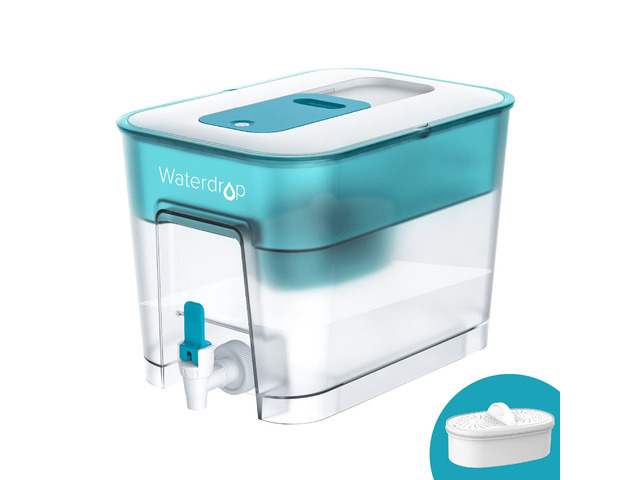 Waterdrop WFD-22B Large Water Filter Dispenser, 40-Cup Capacity, Turquoise, 200-Gallon Long-Life Water Filter Pitcher, Reduces Chlorine, PFOA/PFOS...