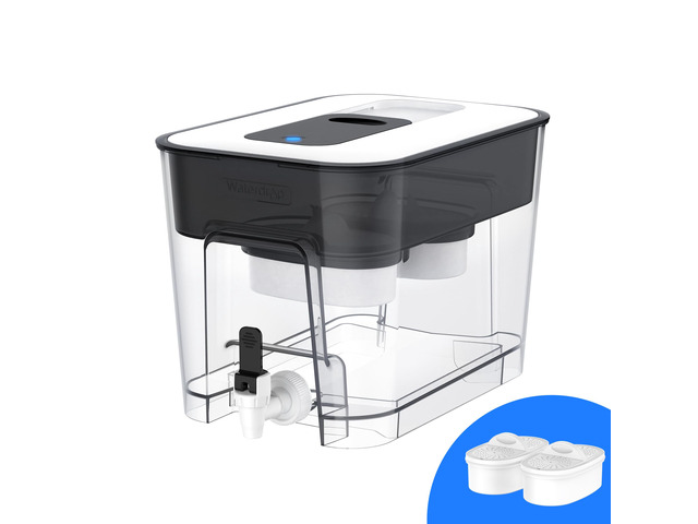 Waterdrop WFD-22L-DF Water Filter Dispenser, 40-Cup Water Purifier, Black,2 Built-in Filters, 8X Faster Filtration, 400-Gallon Lifespan, 10X Longer...