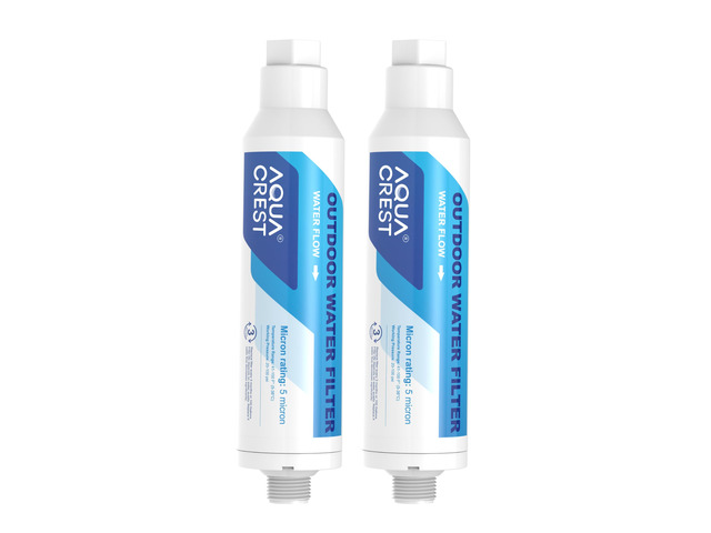 AQUA CREST Hard Water Filter for Hose Car Wash, Reduces Hard Water Spots, Designed for Car Washing, Window & Yard Cleaning, Softens Water, 2 Pack