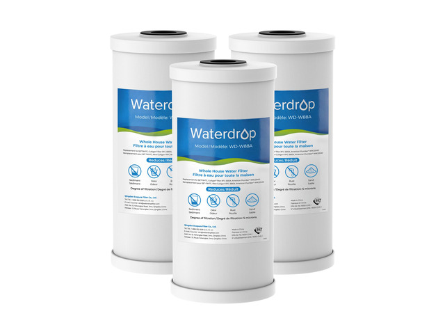 Waterdrop FXHTC Sediment and Carbon Water Filter for GE FXHTC, 5 Micron, Replacement for GXWH40L, GXWH35F, GNWH38S, Culligan RFC-BBSA, WRC25HD,...