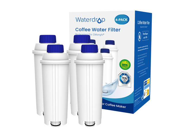 Waterdrop DLS C002 Filter Replacement for De'Longhi DLS C002 Filter 4 Pack, Compatible with ECAM/ETAM/EPAM Series, EC680/5, De'Longhi Magnifica...