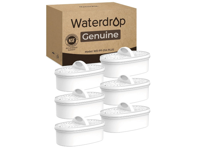 [Genuine] Waterdrop PF-01A Water Filter Replacement for Waterdrop Pitchers, NSF Certified, Reduces Lead, PFAS, PFOA/PFOS, Chlorine, Each Filter...