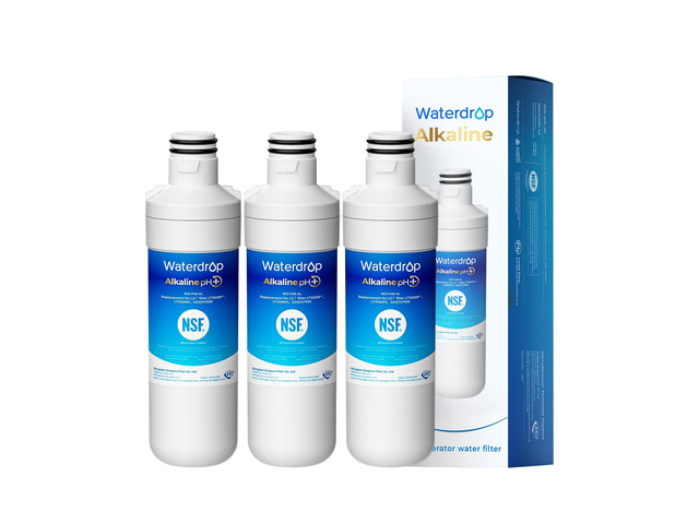 Waterdrop Alkaline LT1000PC ADQ747935 Refrigerator Water Filter, 3 Pack, Replacement for LG LT1000P/PC/PCS, LFXS26973S, LMXS28626S, LMWS27626S,...
