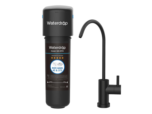 Waterdrop 10UB-B Under Sink Water Filter System with Dedicated Black Faucet, Reduces PFAS, PFOA/PFOS, Lead, Chlorine, Bad Taste & Odor, Under Sink...