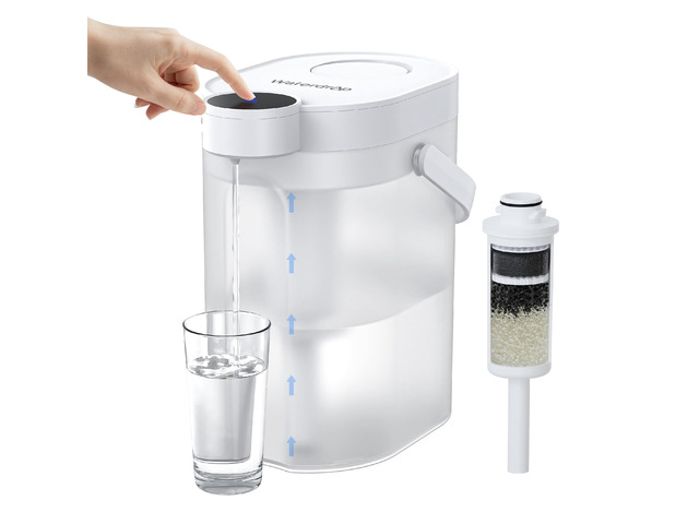 Waterdrop ED06W Electric Insant Water Filter Pitcher, 17-Cup, White,FreshTaste Rechargeable Pitcher, Countertop Purifier, Reduce Chlorine, Lead,...