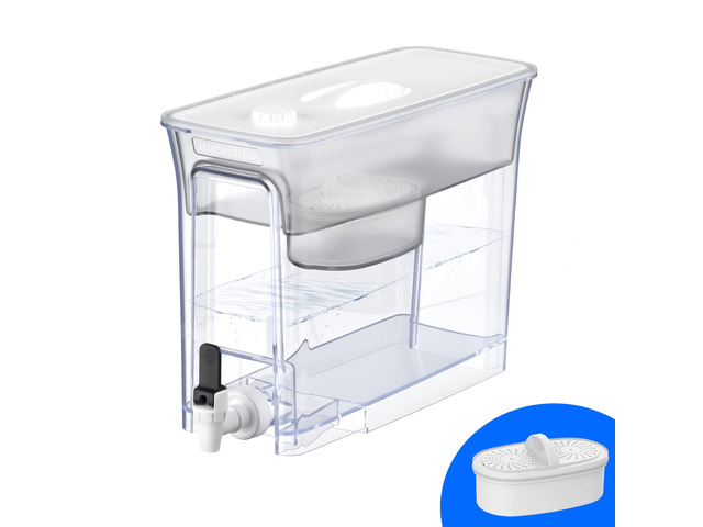 Waterdrop WFD-40W-L Water Filter Dispenser, 35-Cup Large Capacity, White,200-Gallon Long-Life, Faster Filtration, Reduces Chlorine, PFOA/PFOS and...