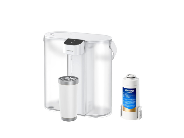 Waterdrop ED02W Compact Electric Water Filter Pitcher, 14-Cup, White,200-Gallon Rechargeable Instant Powerful Dispenser, NSF/ANSI 42 & 53 & 401 & 372,...