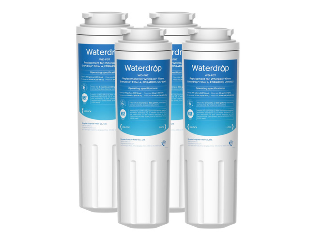 Waterdrop UKF8001 Water Filter Replacement for EveryDrop Filter 4, 4 Pack,Replacement for Whirlpool EDR4RXD1, Maytag UKF8001AXX-750,...