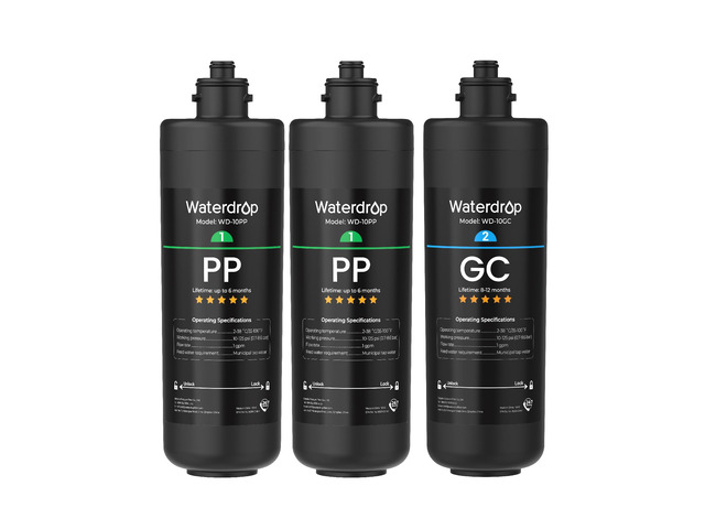 Waterdrop 2PPGC Replacement Water Filter for TSA & TSB & TSA-UF & TSB-ALK, Replacement for Waterdrop TSB-UF & TSB-CM & TSB-PF 3-stage Under Sink...