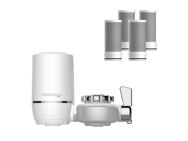 Waterdrop FC-01 Water Filter for Sink Faucet with 4 Filters, NSF Certified, Reduces Chlorine, Faucet Water Filter, Tap Water Filter for Kitchen...