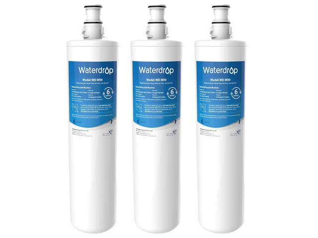 Waterdrop 3US-MAX-F01, 3US-PF01 Under Sink Water Filter, 3 Pack,Compatible with Filtrete Maximum 3US-MAX-S01, 3US-PS01, Aqua-Pure C-Cyst-FF,...