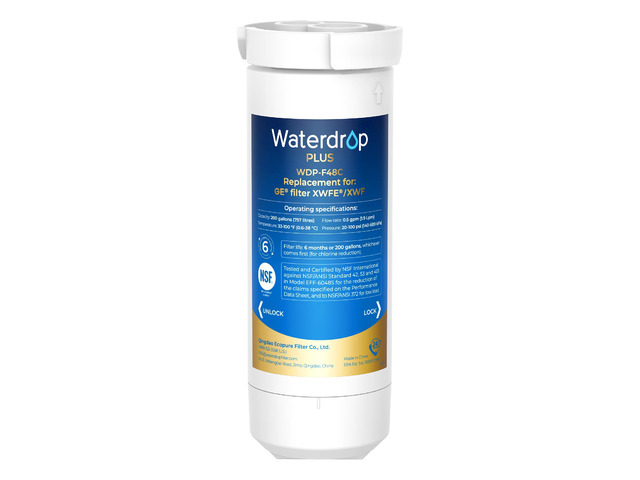 Waterdrop Plus XWFE Water Filter, Replacement for GE XWFE, Built-in Chip, NSF 401 & 53, Certified to Reduce Lead & RFAS, Replacement for GE...