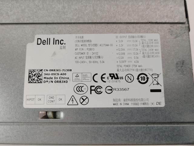 Dell R8Jx0 Dell 275 Watt Power Supply For Optiplex 9010 7010 Mt