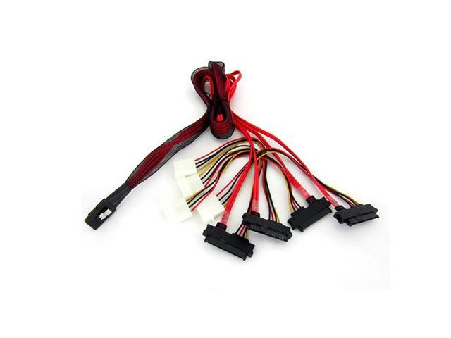 UPC 646791000050 product image for Mini SAS SFF-8087 x 4 Fan Out to 4 SAS 29 Pin Female with SATA Power | upcitemdb.com