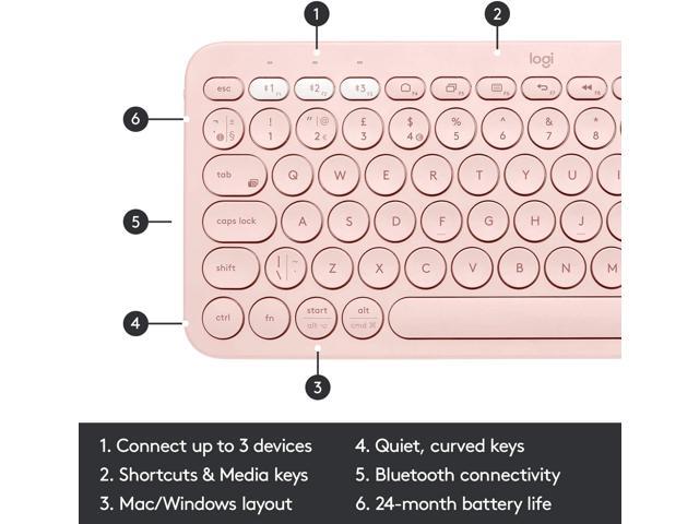Logitech K380 920-009599 Rose Bluetooth Wireless Keyboard