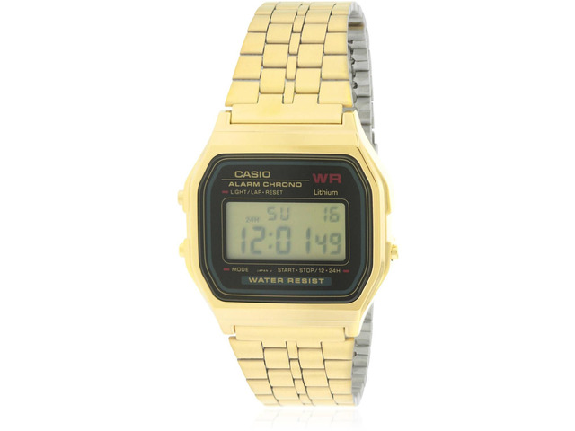 Casio Gold-Tone Alarm Chronograph Mens Watch A159WGEA-1D