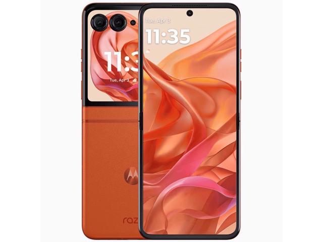 Motorola Razr 50 DUAL SIM 256GB ROM + 8GB RAM (GSM CDMA) Factory Unlocked 5G Smartphone (Spritz Orange) - International Version
